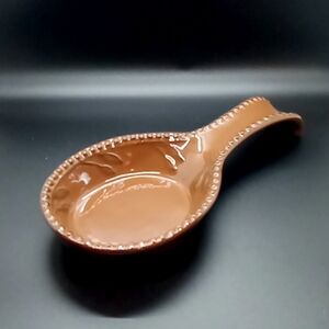 NWT Spoon Rest Deep Brown Signature Sorrento Ceramic